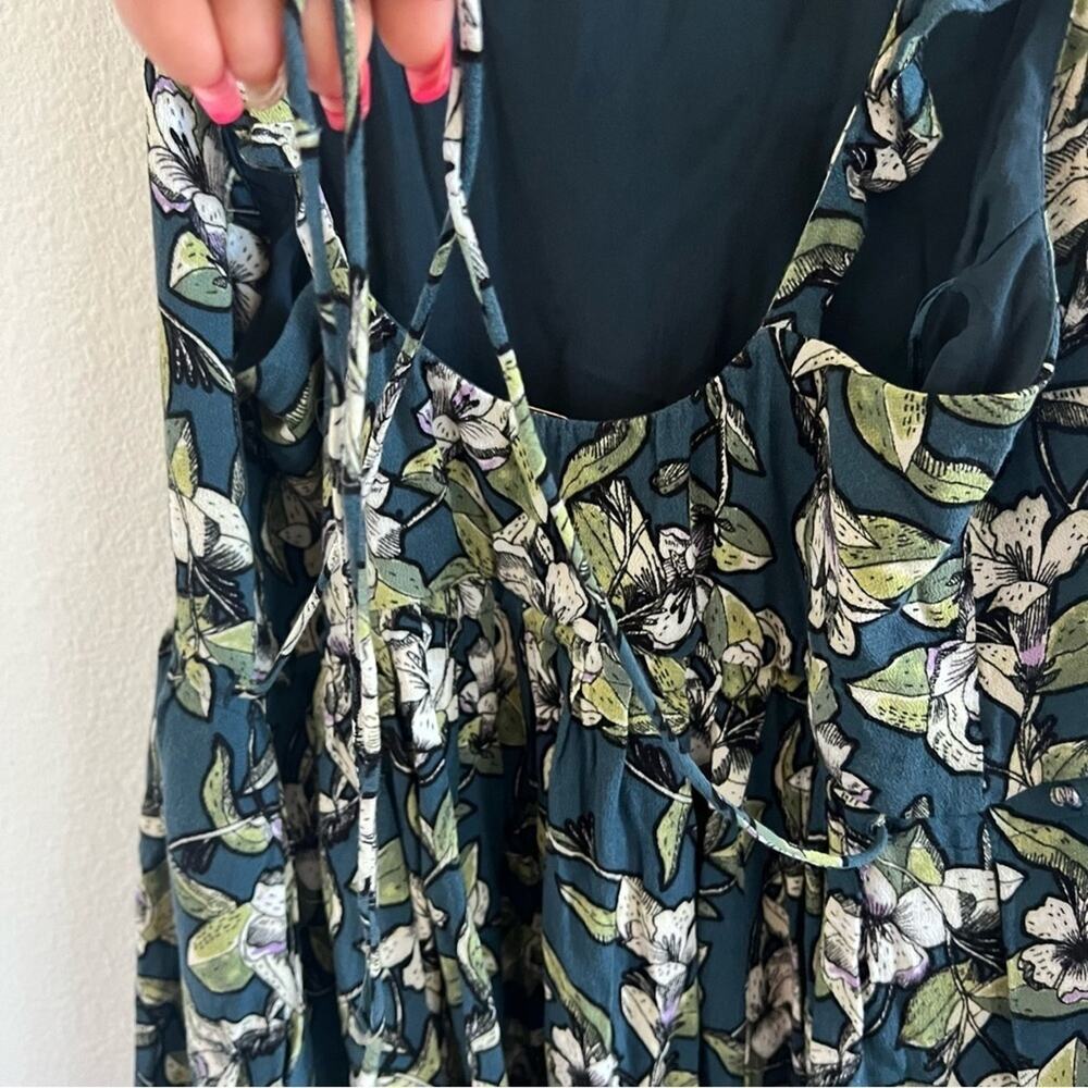 Free People Floral Green Mini Dress Tunic Top XS - Picture 6 of 10